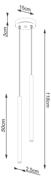 Sollux Lighting Pastelo lampă suspendată 2x8 W alb-galben SL.2138