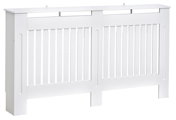 HOMCOM Husă pentru Calorifer din Lamele MDF, 152x19x81 cm, Alb | Aosom Romania