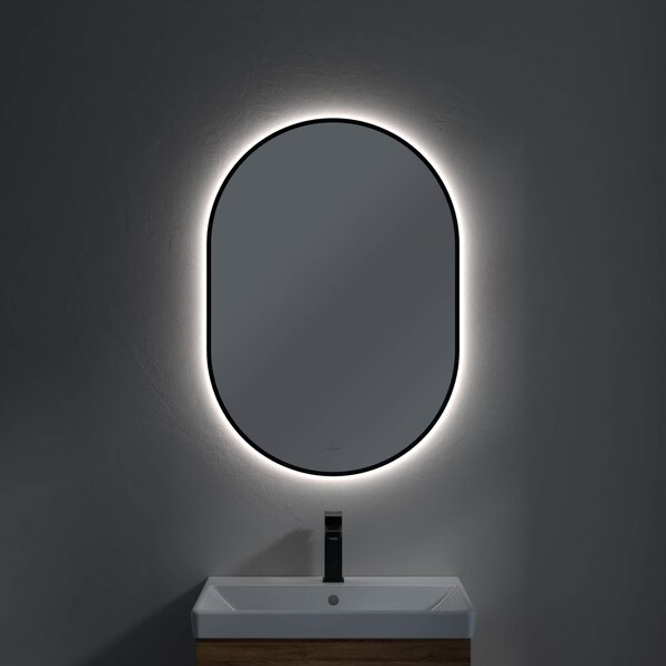 Villeroy & Boch oglindă 60x85 cm oval cu iluminare negru A4876000