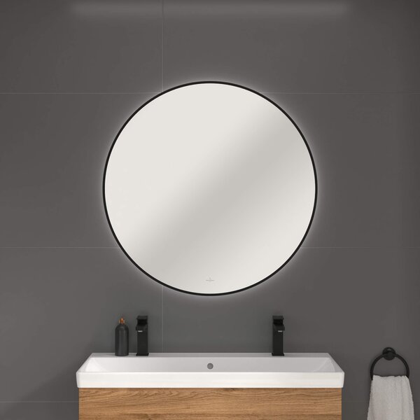 Villeroy & Boch oglindă 90x90 cm rotund cu iluminare negru A4899000