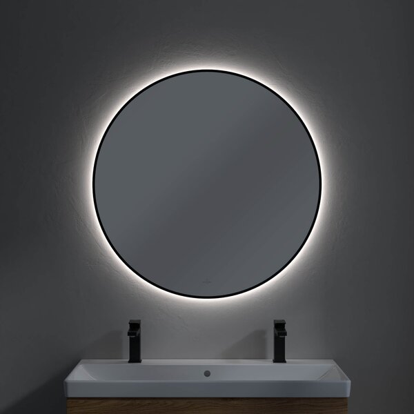 Villeroy & Boch oglindă 90x90 cm rotund cu iluminare negru A4899000