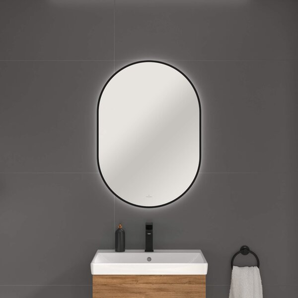 Villeroy & Boch oglindă 60x85 cm oval cu iluminare negru A4876000