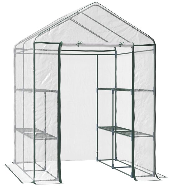 Outsunny sera de gradina, sera pentru plante, legume, fructe 143x143x195cm, transparenta | Aosom Romania