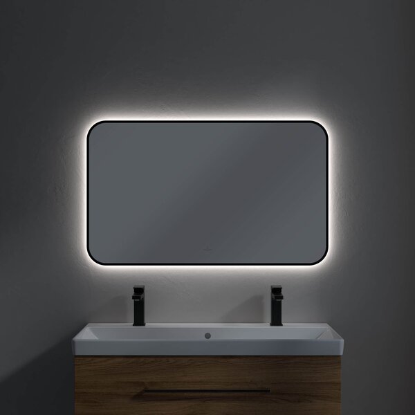 Villeroy & Boch oglindă 100x60 cm dreptunghiular cu iluminare negru A4901000