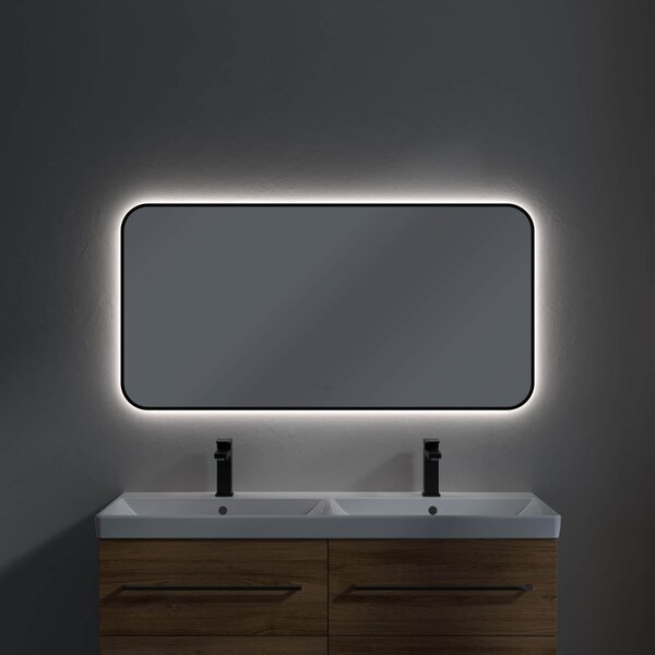 Villeroy & Boch oglindă 120x60 cm dreptunghiular cu iluminare negru A4901200