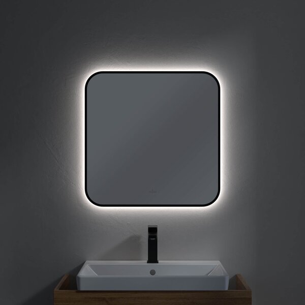 Villeroy & Boch oglindă 60x60 cm pătrat cu iluminare negru A4906000