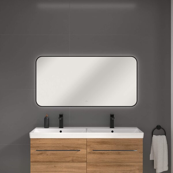 Villeroy & Boch oglindă 120x60 cm dreptunghiular cu iluminare negru A4901200