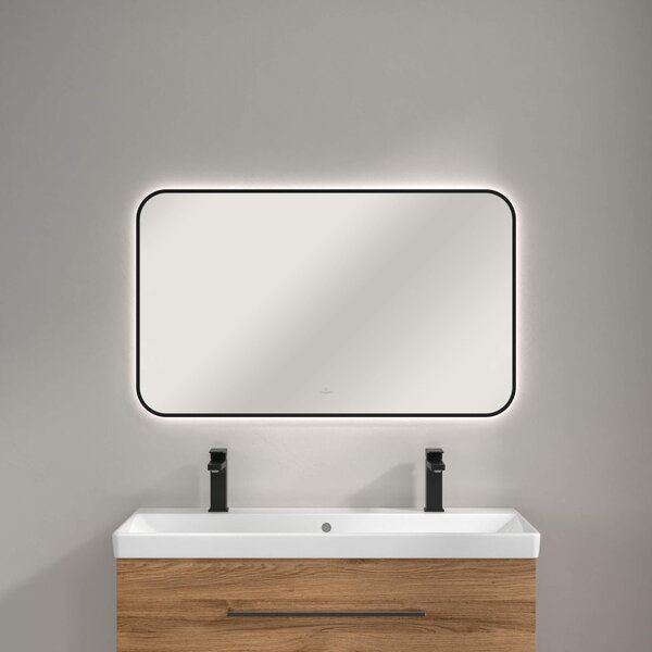 Villeroy & Boch oglindă 100x60 cm dreptunghiular cu iluminare negru A4901000