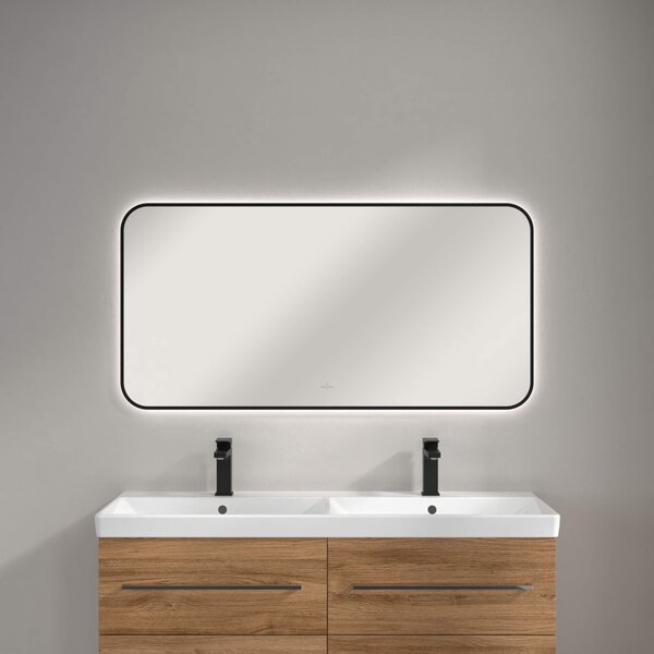 Villeroy & Boch oglindă 120x60 cm dreptunghiular cu iluminare negru A4901200