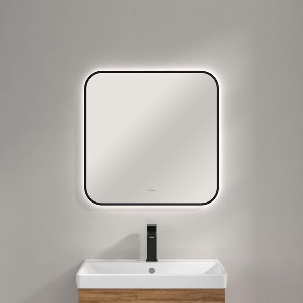 Villeroy & Boch oglindă 60x60 cm pătrat cu iluminare negru A4906000