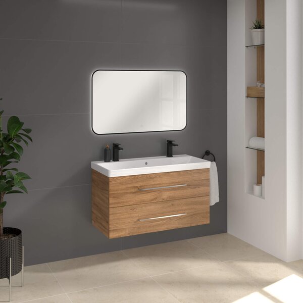 Villeroy & Boch oglindă 100x60 cm dreptunghiular cu iluminare negru A4901000