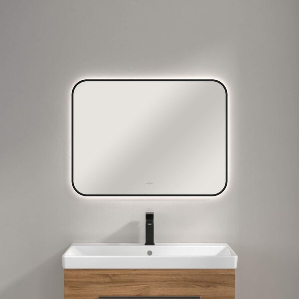 Villeroy & Boch oglindă 80x60 cm dreptunghiular cu iluminare negru A4908000
