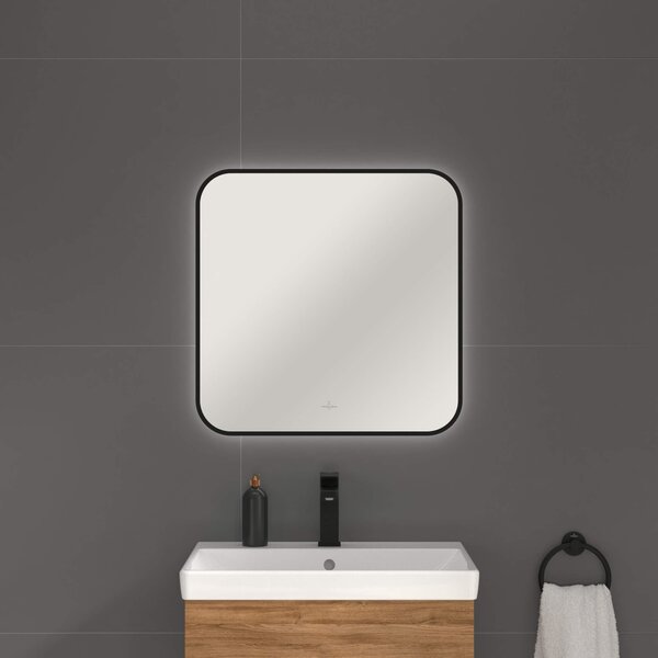 Villeroy & Boch oglindă 60x60 cm pătrat cu iluminare negru A4906000