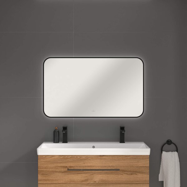 Villeroy & Boch oglindă 100x60 cm dreptunghiular cu iluminare negru A4901000