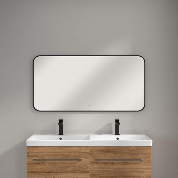 Villeroy & Boch oglindă 120x60 cm dreptunghiular cu iluminare negru A4901200