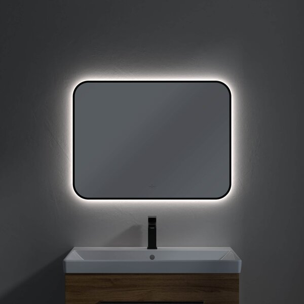 Villeroy & Boch oglindă 80x60 cm dreptunghiular cu iluminare negru A4908000