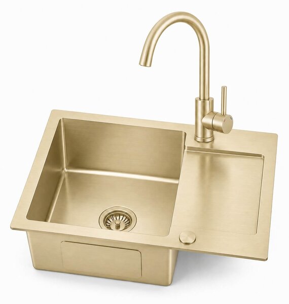 Ruvetti Look chiuvetă din oțel cu baterie 60x48 cm auriu LP_LOOK120-5200-PVDCH-F