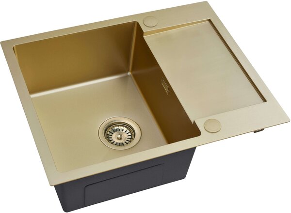 Ruvetti Look chiuvetă din oțel cu baterie 60x48 cm auriu LP_LOOK120-5200-PVDCH-F