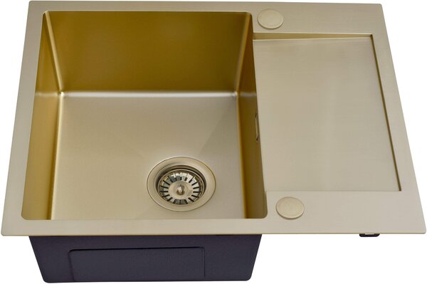 Ruvetti Look chiuvetă din oțel cu baterie 60x48 cm auriu LP_LOOK120-5200-PVDCH-F
