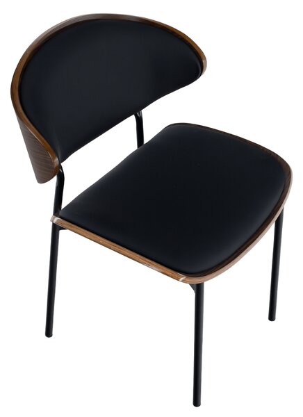 KONDELA Scaun de sufragerie, negru/nuc/negru, MARSIA
