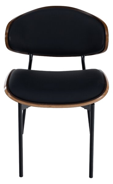 KONDELA Scaun de sufragerie, negru/nuc/negru, MARSIA