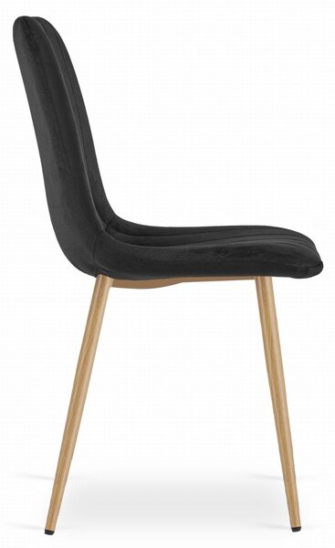 Scaun de catifea neagra LAVA