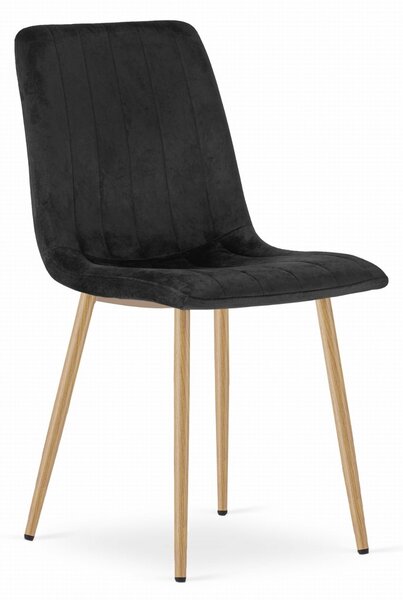 Scaun de catifea neagra LAVA