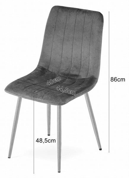 Scaun de catifea neagra LAVA