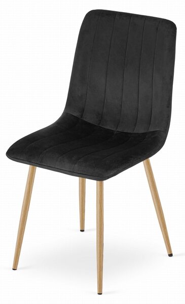 Scaun de catifea neagra LAVA