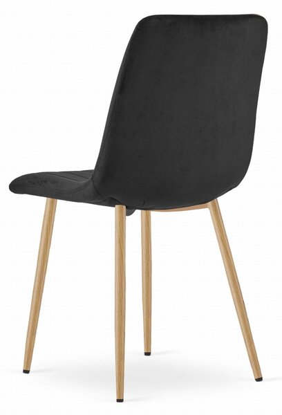Scaun de catifea neagra LAVA