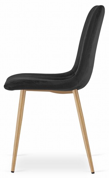 Scaun de catifea neagra LAVA
