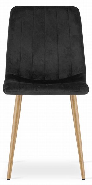 Scaun de catifea neagra LAVA