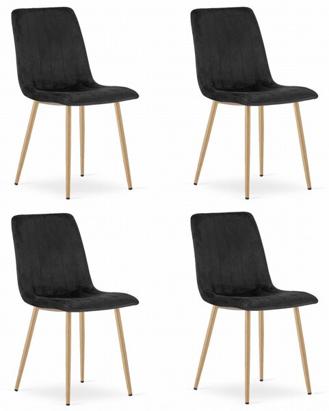 Scaun de catifea neagra LAVA
