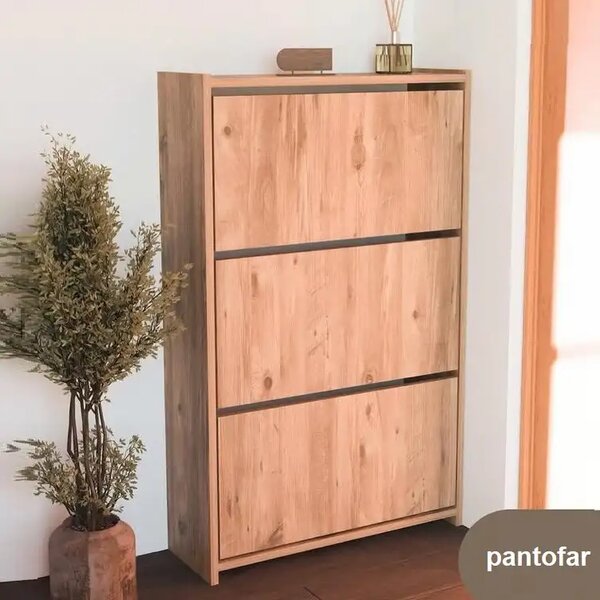 Pantofar 3 usi, culoare nuc.113x70x24 cm