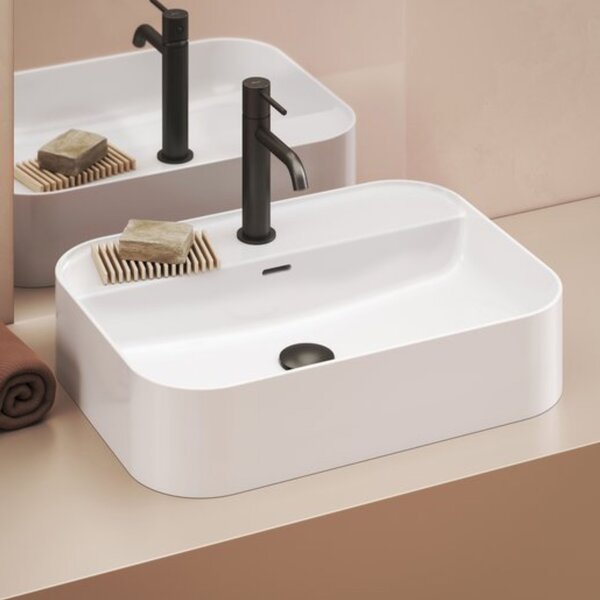 Ravak Ceramic lavoar 55x40 cm dreptunghiular de blat alb luciu XJX01155005