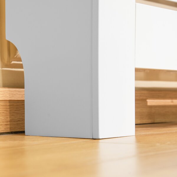 HOMCOM Masca Calorifer Reglabila din MDF si Lemn Alb 140-202x19x82.5 cm Design Modern pentru Acoperire Radiator | Aosom Romania