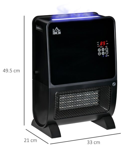 Soba Electrica 2 în 1 cu Umidificator, incalzitor cu Lumină LED in 3 Culori si Ultraviolete, Temporizator si Telecomanda HOMCOM | Aosom Romania