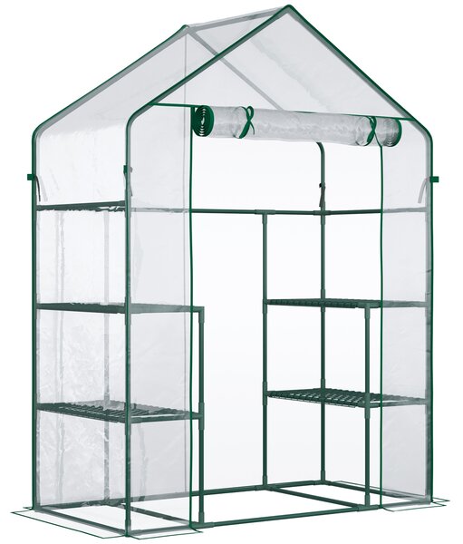 Outsunny Sera de Gradina sera pentru plante, legume, fructe din PE Impermeabila si Anti UV, 142x73x195cm, Verde | Aosom Romania