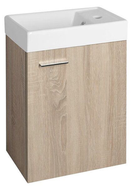 Aqualine Aqualine, dulap ZOJA cu chiuveta ceramica 40x22 cm, stejar platinat, 51049DP-02