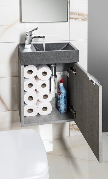 Sapho Sapho, Set de baie LATUS X 40, stejar argintiu, KSET-077