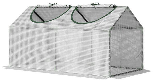 Mini Sera Outsunny pentru Plante, Legume, Fructe, cu 2 Ferestre, Design Portabil 119x60x60cm, Alb | Aosom Romania