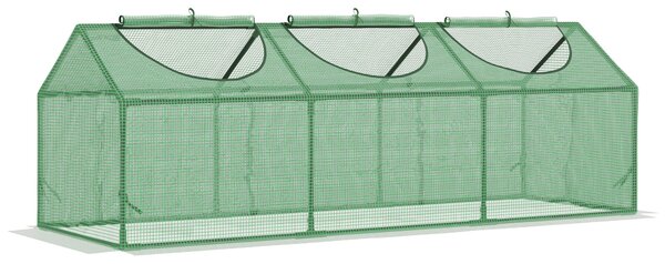 Mini sera gradina pentru plante, legume, fructe cu 3 ferestre tip rulou si protectie PE Anti-UV, verde 180x60x60cm Outsunny | Aosom Romania
