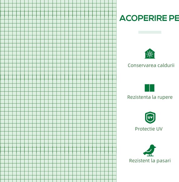Outsunny Mini sera gradina pentru plante, sera Mica pentru Gradina pe 2 Nivele, pentru legume, fructe din PE, Verde | Aosom Romania