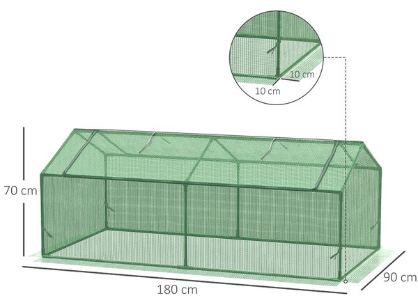 Outsunny Mini sera gradina pentru plante, sera Mica pentru Gradina pe 2 Nivele, pentru legume, fructe din PE, Verde | Aosom Romania