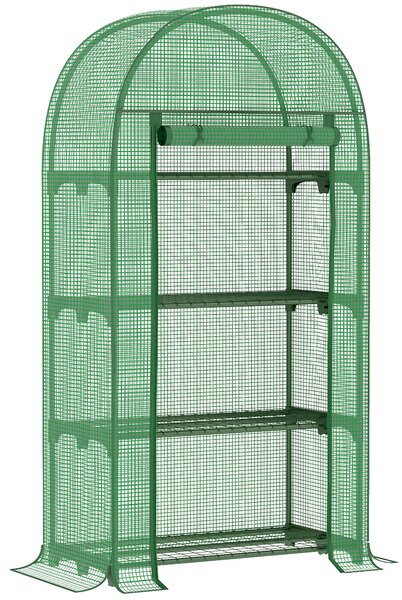 Outsunny sera de gradina, pentru plante, legume , fructe, protectia plantelor 80x49x160cm, verde | Aosom Romania
