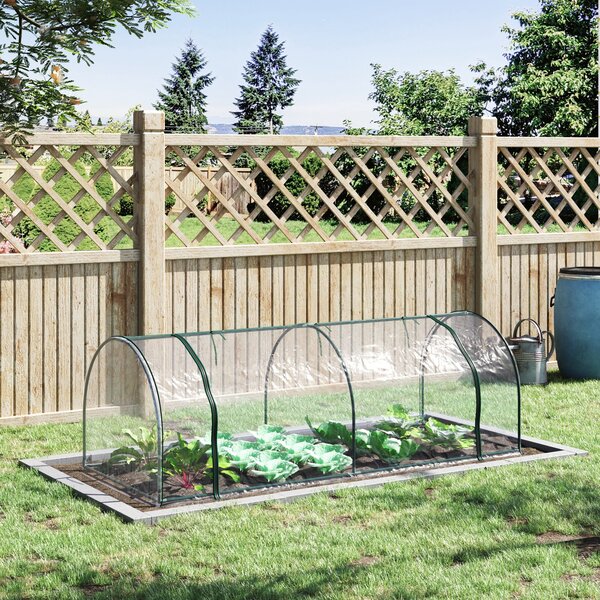 Outsunny Sera de gradina, cadru din otel, PVC, Verde si transparent 250x100x80cm | Aosom Romania