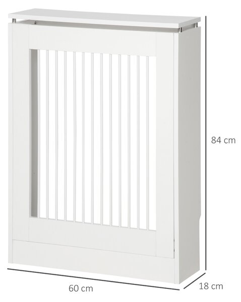 HOMCOM Capac Radiator din MDF si Otel Alb 60x18x84cm Design Simplu si Elegant pentru Acoperire Calorifer | Aosom Romania