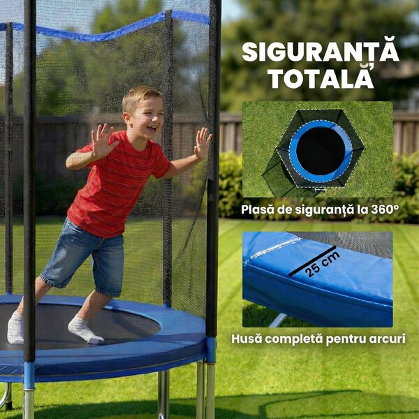 SPORTNOW trambulină elastică, trambulină, covor elastic, trambulină elastică de grădină, trambulină cu plasă | Aosom Romania