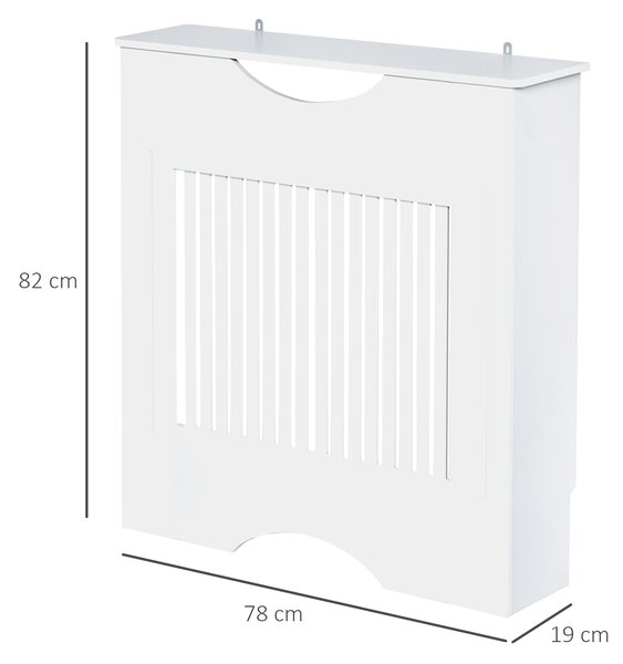 HOMCOM Capac Radiator MDF Alb cu Blat Design Sigur Anti-Inclinare 78x19x82 cm pentru Living si Dormitor | Aosom Romania