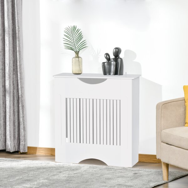 HOMCOM Capac Radiator MDF Alb cu Blat Design Sigur Anti-Inclinare 78x19x82 cm pentru Living si Dormitor | Aosom Romania